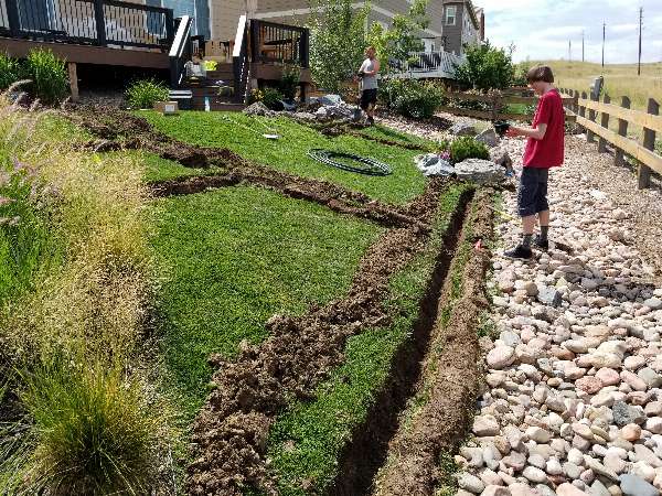The QuickPro irrigation techs hand dug the trenches in about an hour and a half..